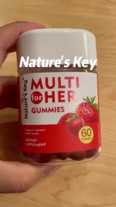 Natures Key Womens Multi-Vitamin Gummies with 18 Essential Nutrients Supports Energy & Immunity Health Delicious Berry Flavors Daily Supplement