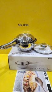 Bộ Quánh và Chảo Meyer lòng chống dính nội địa Nhật size 18cm (mã 1096) (NEW) Dùng được bếp từ