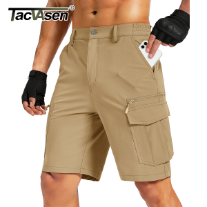 TACVASEN UPF 50+ Hiking Cargo Shorts with 7 Pockets Men 9" Quick Dry Lightweight Nylon Shorts Outdoor Work Shorts Fishing Casual2026