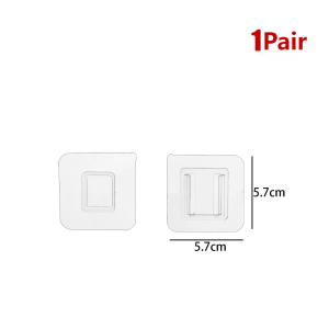 10Pairs Strong Sticky Hung Double Sided Buckle Hook Transparent Adhesive Wall Hooks Remote Control Plug Socket Holder
