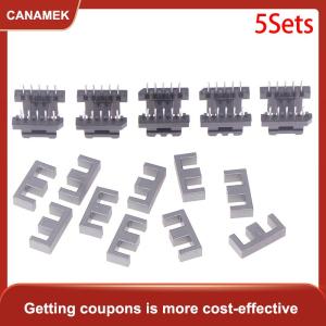 【CANAMEK】 5 Bộ ee19 5 với 5pin biến áp bobbin pc40 Ferrite lõi dọc 10 Ferrite nửa và 5 bobbin lõi từ bobbins
