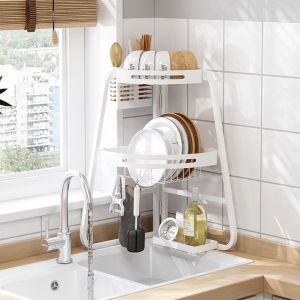 ที่เก็บของในห้องครัวสแตนเลสอุปกรณ์จัดระเบียบลิ้นชักตู้จานชั้นพักจานอุปกรณ์จัดระเบียบอเนกประสงค์ช่วยในการประหยัดพื้นที่