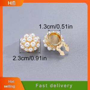 HB Pearl Cufflinks for Mens Shirt Button Cover Durable Fashion Decoration for Formal Party Office and Daily Use