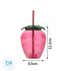 Bình Đựng Nước Nhựa Kiểu Dáng Trái Cây 500 Ml Gồm Mẫu Quả Dâu Tây Và Quả Dứa ( Khóm) Tặng Kèm Ống Hút Hoặc Móc Khoá Cute