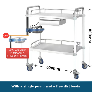 Professional Stainless Steel Medical Utility Cart With Locking Wheels Mobile Storage For Dental Clinic Hospital Tools