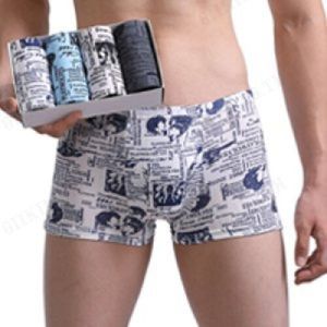 GIIKING ชุดชั้นในผู้ชายพิมพ์ลาย ไม่มีรอยติด สบายตามธรรมชาติ เอวกลาง ไซส์ใหญ่ สำหรับใส่ในชุดนอน