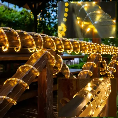 32M 300 Led Outdoor Solar Tube Rope Led Light Garden ChristmasDecoration Wedding Garland WaterProof string Lights