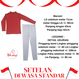 Setelan Anak Dan Dewasa Manset Legging Kemerdekaan Merah Putih