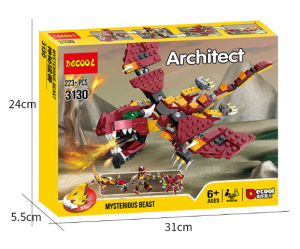 Decool 3130 3131 Mysterious Beast Building Blocks Dragon Car Bricks Toys Brick Toy Mainan Budak Blok Naga Terbang