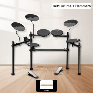 MINSINE Foldable Electronic Drum Set with 20 Kits & 120 Sounds - New Portable Drum Kit for Home & Outdoor Includes Metronome Speakers & Connectable Headphones