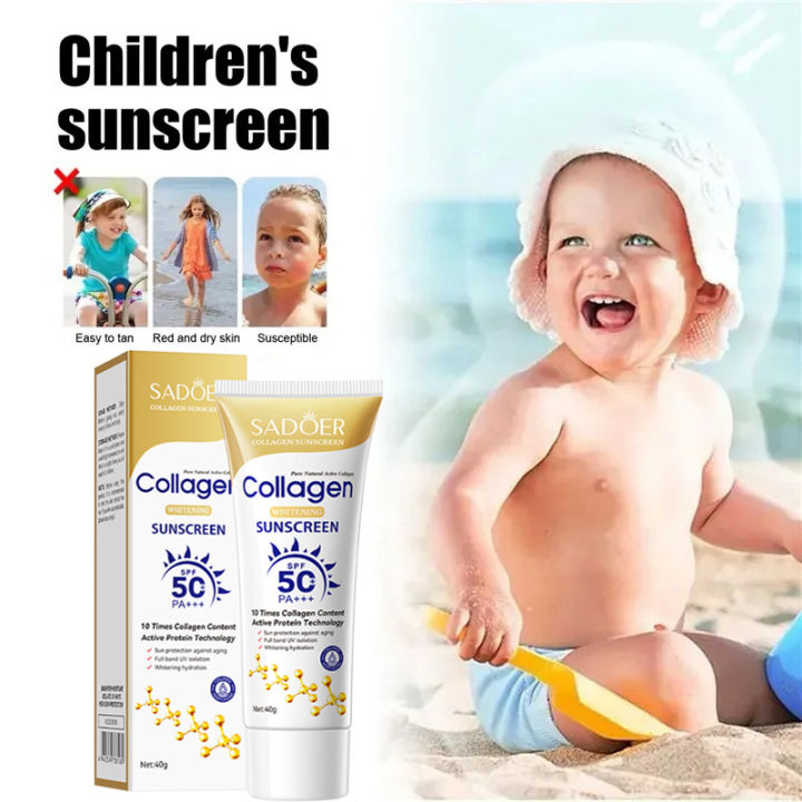 🔥 Sunscreen Anak Spf50+ PA+++ Sunblok Wajah dan Badan Lotion Anak Tabir Surya Krim Pelindung Tubuh Anak Dari Sinar UV Pentingnya musim panas untuk melindungi kulit anak-anak dan tumbuh dengan sehat Pembaruan baru Lebih banyak perlindungan matahari 40g