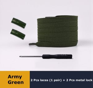 1 Pair Elastic Shoelaces Without ties Metal lock No Tie Shoeslace Suitable for all shoes Child adult walking Sneakers Lazy Laces