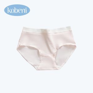 KOBENI กางเกงชั้นใน กางเกงชั้นในสตรีผ้าฝ้ายนุ่มระบายอากาศดีเอวกลางพิมพ์ลาย ใส่สุดสบาย