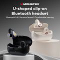 Monster MQT60 OWS Wireless Bluetooth 5.4 Headphones Long Life Gaming Earphones HIFI Stereo Sound Sport Earbuds With Mic. 