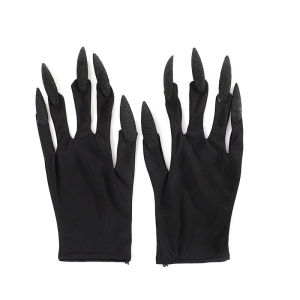 Cool Halloween Gloves Ghost Claw Dress Up Short Gloves Fashion Black Long Nails Cosplay Halloween Funny Gloves Accessories