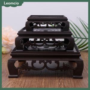 [Leomcio] แจกันกาน้ำชาทรงสี่เหลี่ยมอเนกประสงค์ถาดใส่กระถางต้นไม้ทำจากพลาสติกงานแกะสลักทำจากไม้สีน้ำตาลเข้มฐานวางกระถางต้นไม้ทรงกลม