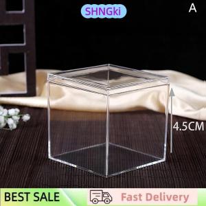 SHNGki Clear Acrylic Square Cube Box With Lids Durable Candy Box   Multiple Uses Transparent Case Organizer Container