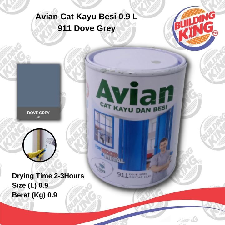 Cat AVIAN Besi Kayu 1 Kg 0,9L Abu Dop 911 Dove Grey 1Kg Abu Doff ...