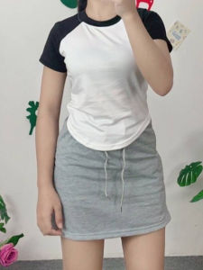 ชุดเซ็ตแฟชั่น เสื้อแขนสั้น+กระโปรงบอดี้ฟิต สไตล์สวยสะดุดตา