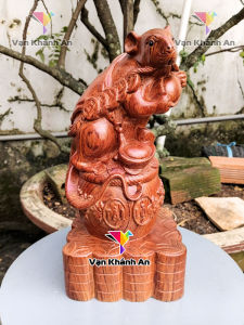 Tượng Chuột Tài Lộc Để Bàn - Đồ Decor Trang Trí - Quà Biếu Tặng Ý Nghĩa - Đồ Lưu Niệm - Vật Phẩm Phong Thủy - Đồ Gỗ Mỹ Nghệ - Gỗ Decor - Phụ Kiện Decor