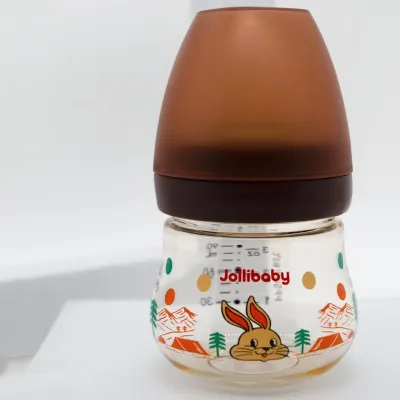 Jollibaby 90ml PPSU Newborn Baby Small Feeding Bottle Wide Neck Nipples Non Toxic BPA free
