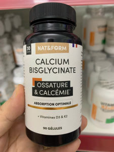 Nat&Form Calcium Bisglycinate – Canxi Hữu Cơ + Vitamin D3 & K2 MK-7 Chắc Khỏe Xương