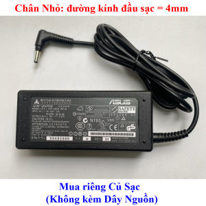 Sạc Laptop ASUS 19V - 2.37A (45W) chân Nhỏ 4.0x1.35mm - đường kính đầu sạc 4mm - hàng Thay Thế Mới - OEM