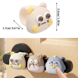 3Pcs Door Knob Stopper Silicone Mute Door Handle Buffer Pad Non-Punch O-shaped Anti-Collision Protected Pad Wall Protector Plug