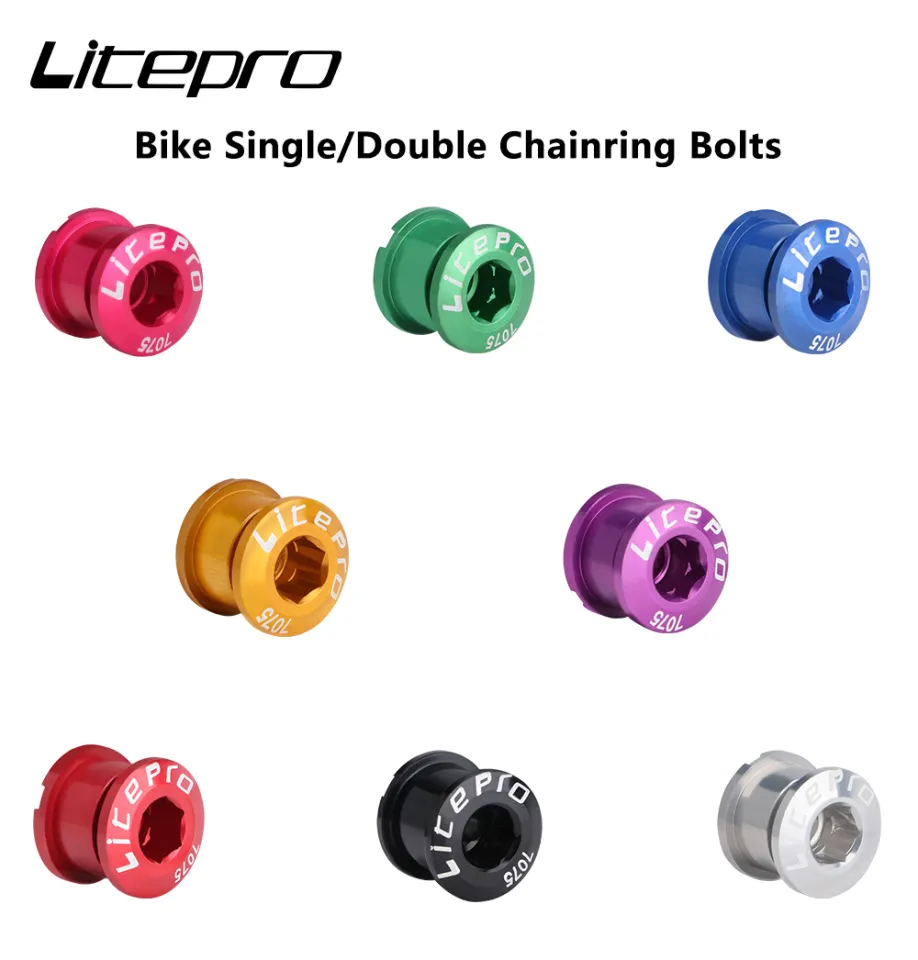 Litepro 5PCS จักรยานเดี่ยว/คู่ Chainring Bolt อลูมิเนียมอัลลอยด์