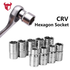 8mm-32mm 1/2" Hexagonal Socket Cr-V Quality Chromed Plated Material Socket Wrench For Electric/Manual/Air
