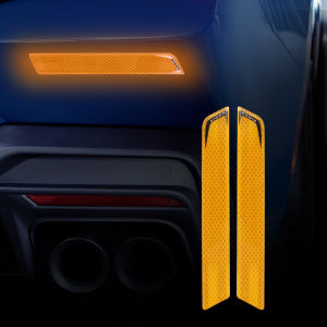 2pcs Car Rear Bumper Reflective Tape Bumper Strip Safety Driving Warning Signs Car Decorative Universal Reflective Car Stickers