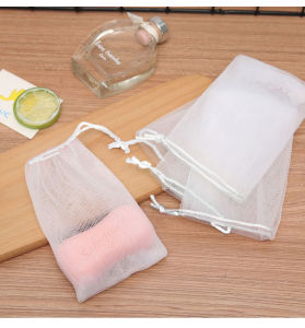 Double Foaming Mesh Handmade Soap Cleansing Foaming Net Drawstring Bubble Foaming Net Cleaning