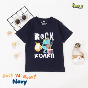 KIMIZURI - T Shirt Kaos Dino Anak Laki Laki dan Anak Perempuan Lengan Pendek Usia 2 Sampai 12 Tahun