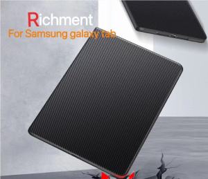 【✅SG SELLER✅】RICHMENT Premium Lightweight Slim Carbon Fiber PU Leather Tri fold Stand Auto Wake Sleep PU Leather Folio Stand Holder For Samsung Tablet Case Cover Tablet Leather Case For Samsung Galaxy Tab A7 A8 S7FE S7 Plus 11" S7 12.4" A9 A8 10.5" S7FE
