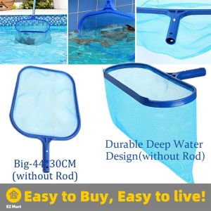 【Fast Shipping】 Portable Pool Cleaning Net Professional Shallow Water Skimmer Leaf Mesh Hot Tubs Swimming Cleaners Accessories Pool Tool Blue Skimmer Mesh Net-Shallow