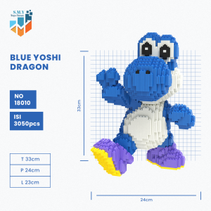 SMY Toystown Mario Yoshi Dragon Medium Mainan Bangunan Nano Block Bricks Mainan Edukasi Balok Susun Mainan Anak Mainan Tumpuk Balok Karakter Kartun Animasi 3D