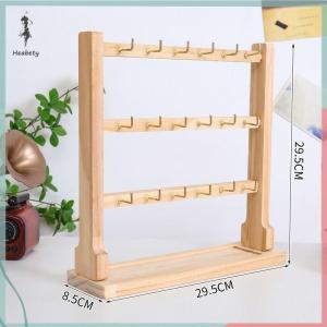 🔥ส่วนลด 10 บาท สำหรับการซื้อ 1 ชิ้น🔥ราคาถูก ไม้สำหรับจัดแสดงเครื่องประดับที่ทำจากไม้ที่แขวนสร้อยข้อมือที่แขวนตะขอสำหรับจัดเก็บต่างหูหมุดเข็มกลัดที่วางขาตั้ง