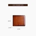 BANYANU Vintage Style Genuine Cow Leather Credit Card Holder Three Folding RFID Protective Wallet For Men. 