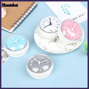 [Heartsbat] Mini Sucker Đồng hồ treo tường phòng tắm Antifog nhà bếp không thấm nước nhà vệ sinh đồng hồ thạch anh