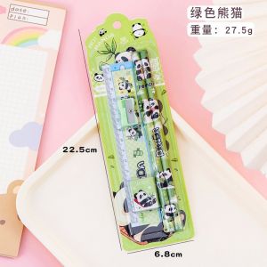 ชุดดินสอและอุปกรณ์เขียนชื่อ ดีไซน์การ์ตูนน่ารัก คริสต์มาส 5 ชิ้น ชุดดินสอสำหรับนักเรียนประถม ดินสอ ยางลบ กบเหลาดินสอ ไม้บรรทัด ของขวัญเปิดเทอม