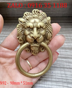 Núm tay quai mặt sư tử đồng thau nguyên chất- hàng cao cấp dày đặc