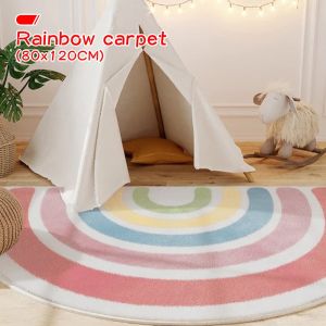 SG StockColorful Semicircle Rug - Ultra Soft Fluffy Floor Mat Kitchen Carpet for Bedroom & Nursery