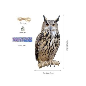 FULUPUGANG With Bells Bird Repel Owl Scarecrow Rectangle Waterproof Fake Bird Scare Device Bird Repel Devices Hanging Bird Repeller Outdoor