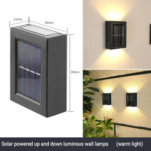 <24h Ship> 1/2PCS Solar Wall Lamp Outdoor Garden Household Waterproof Wall Lamp Light Up and Down Garden Fence Decorative Outdoor Lighting