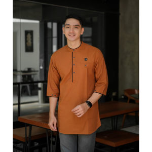 Baju Muslim Pria Dewasa Lengan Pendek Model Kurta Tuhfah M L XL Branded Alanza Muslim Wear