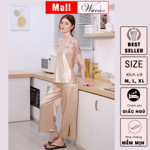 Đồ bộ mặc nhà phi lụa cao cấp Wannabe bộ dài BDS54 xinh xắn nữ tính