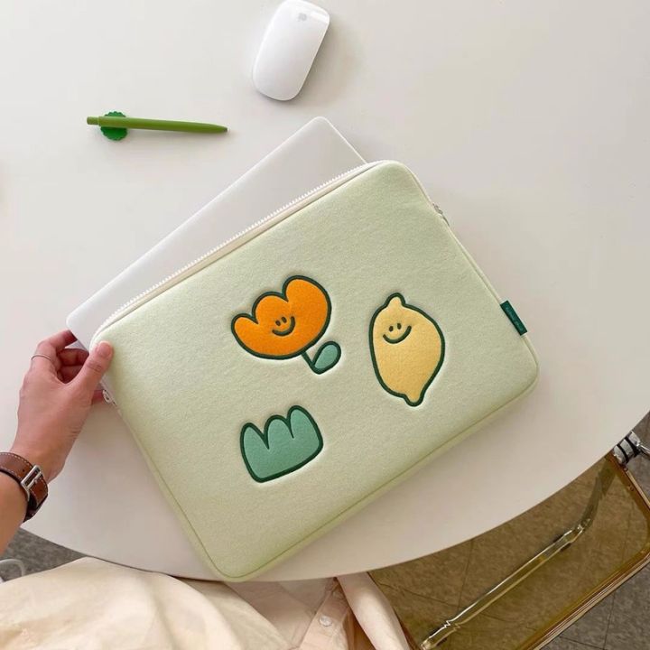 Embroidery Korean Laptop Case Korean Style Chic Cute Trendy Custom - Main Image