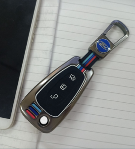 Ốp Bảo Vệ Chìa Khóa Xe Ford Ranger Ecosport Focus Fiesta Bằng Hợp Kim (Bản Chìa Gập)