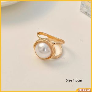 Nurm Elegant Pearl Floral Scarf Ring Clip Camellia Flower Scarf Buckle for Women Scarf Lady Girls