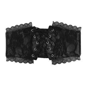 Elegant Lace Wide Belt Fashionable Women Waistband Stylish Waist Accessory for Daily Wear
